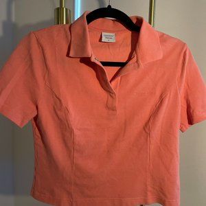 Outdoor Voices Womens Pink Cropped Polo Shirt Size M